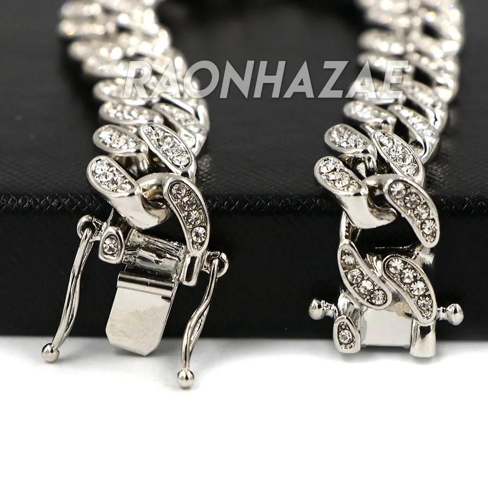 Hip Hop Iced Raonhazae Lab Diamond Drake Watch w/ 12mm Cuban Link Bracelet Set