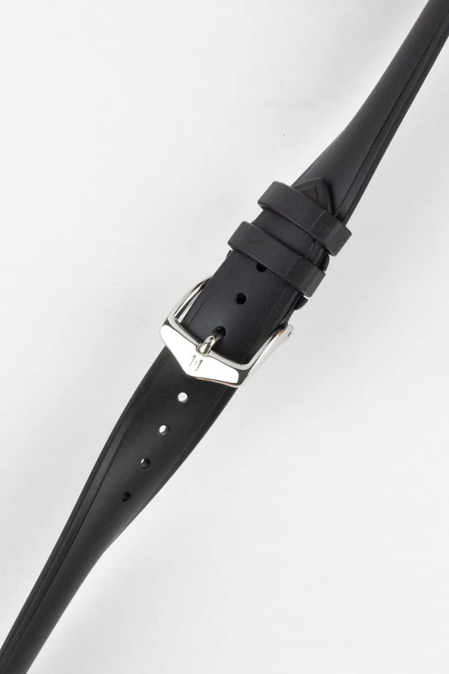 Hirsch URBANE Natural Rubber Watch Strap in BLACK