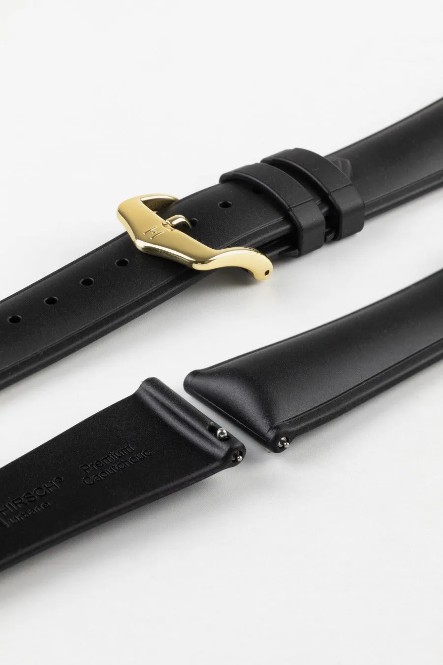 Hirsch URBANE Natural Rubber Watch Strap in BLACK