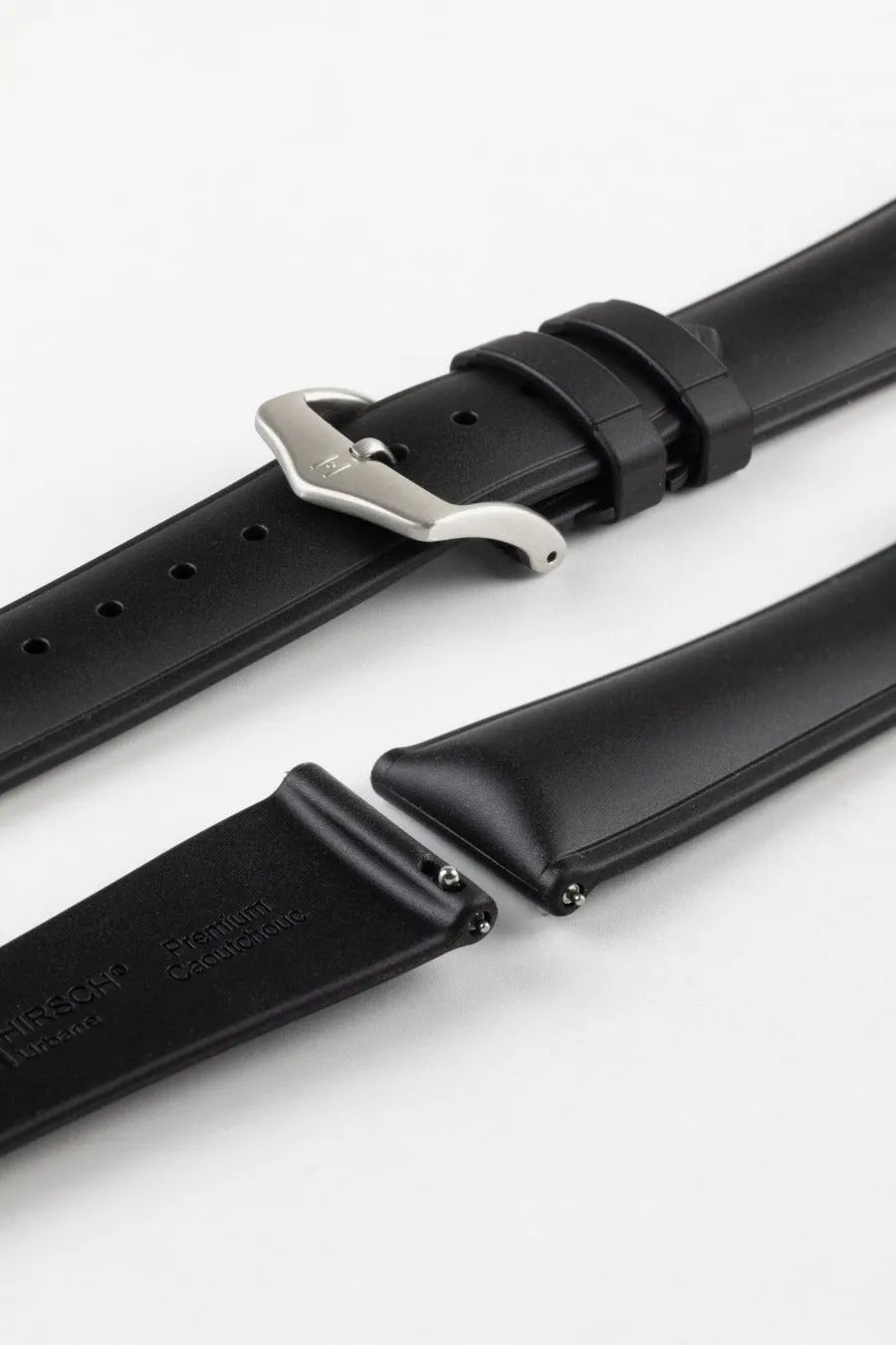 Hirsch URBANE Natural Rubber Watch Strap in BLACK