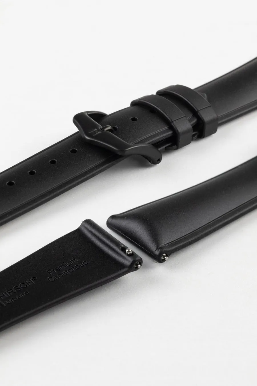 Hirsch URBANE Natural Rubber Watch Strap in BLACK
