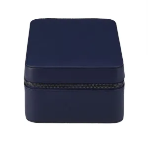 Hyde Park Blue Leather 4 Watch Zip Case