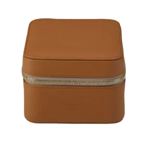 Hyde Park Tan Leather 2 Watch Zip Case