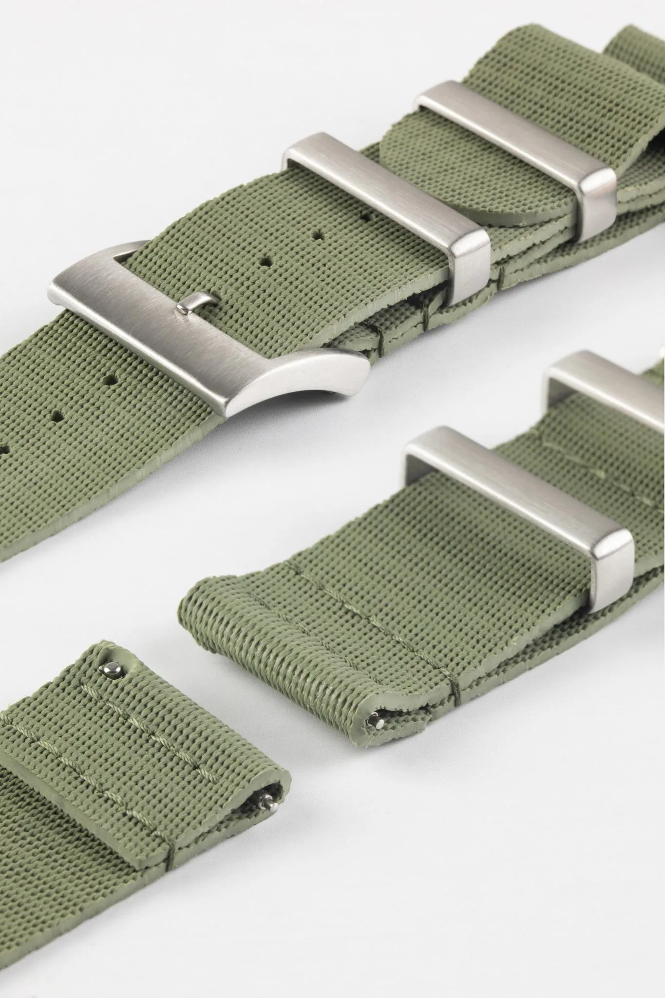 ISOSWISS CLASSIC 2-Piece Rubber Watch Strap in GREEN