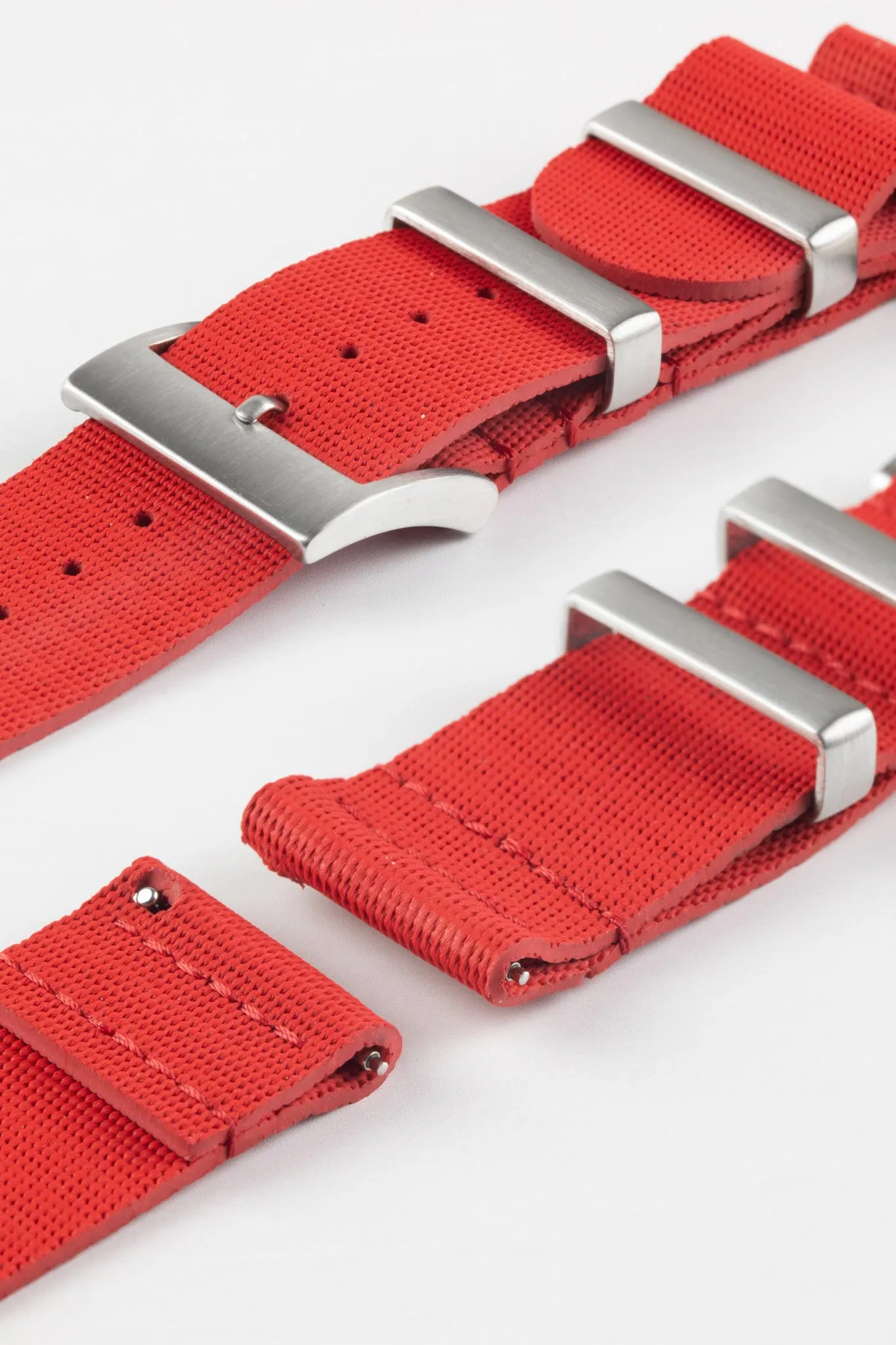 ISOSWISS CLASSIC 2-Piece Rubber Watch Strap in RED