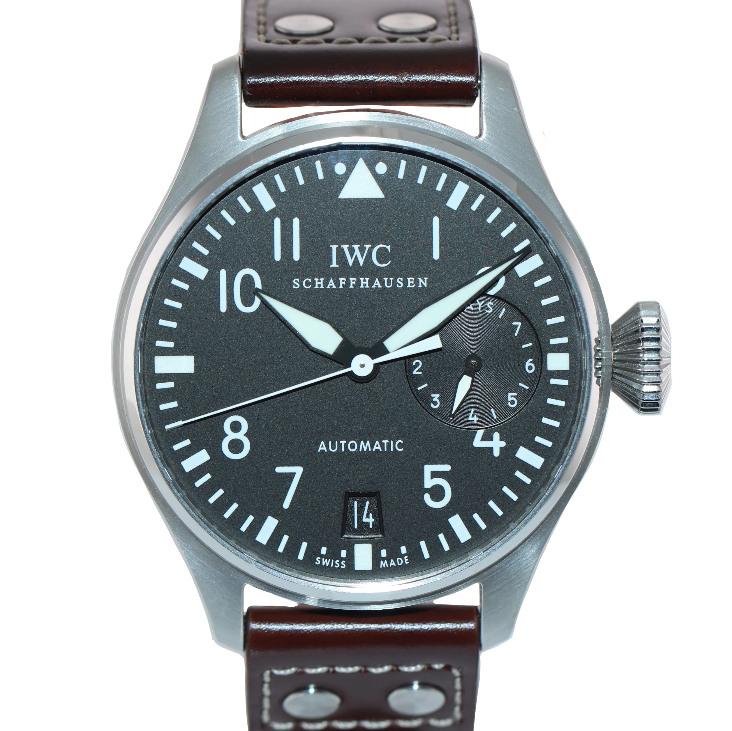 IWC Big Pilot Black 7-Day 46mm 5004 5004-01 IW500401 Automatic Steel Date Watch