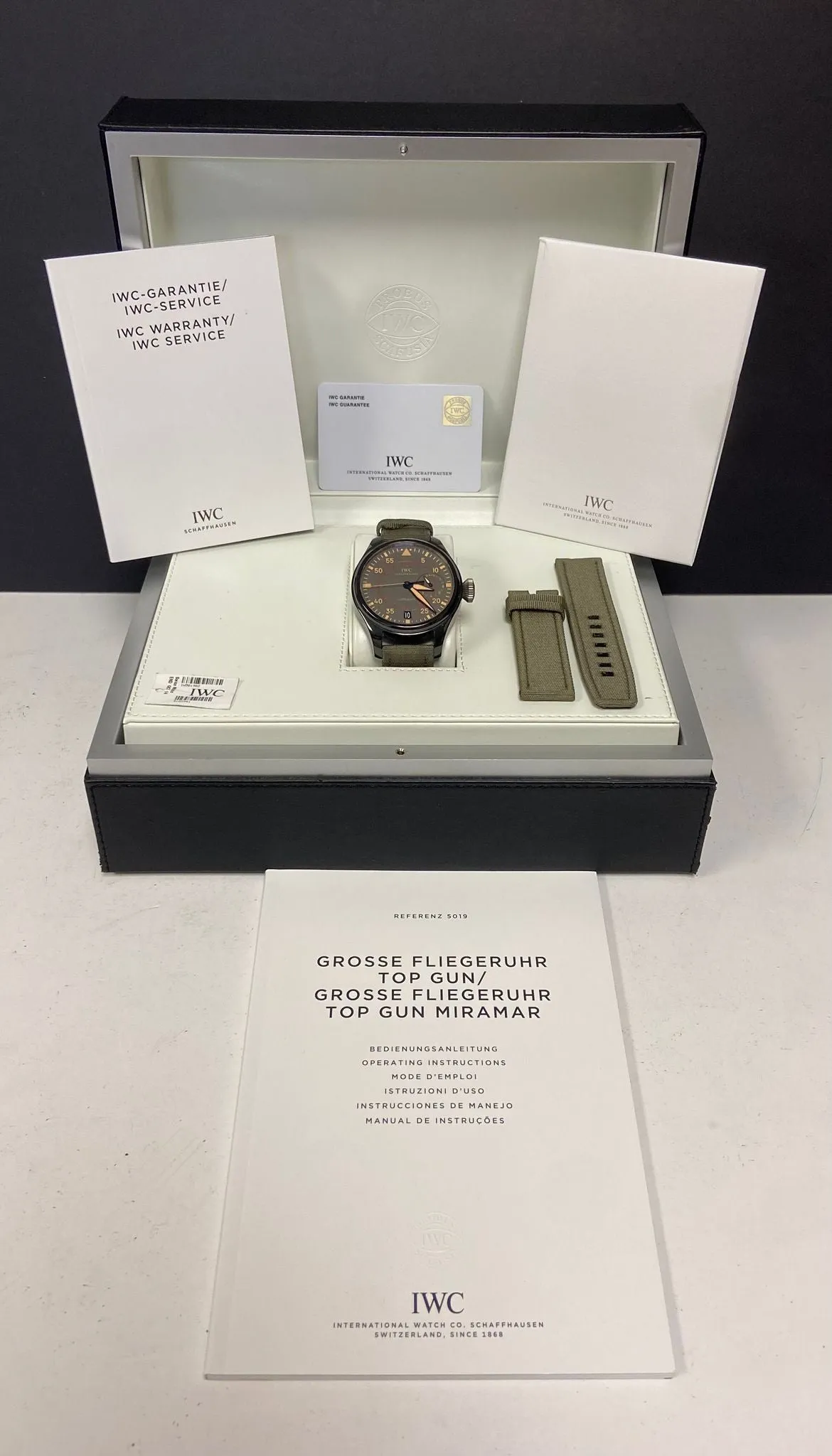 IWC Big Pilot Top Gun Miramar Factory Warranty IW501902 Grey Dial Automatic Men's Watch