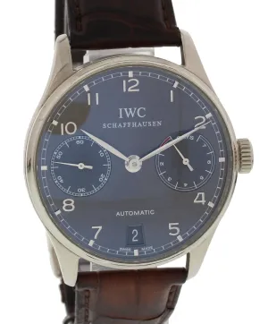 IWC Portuguese 7 Day Automatic IW500106 18K White Gold Box & Papers