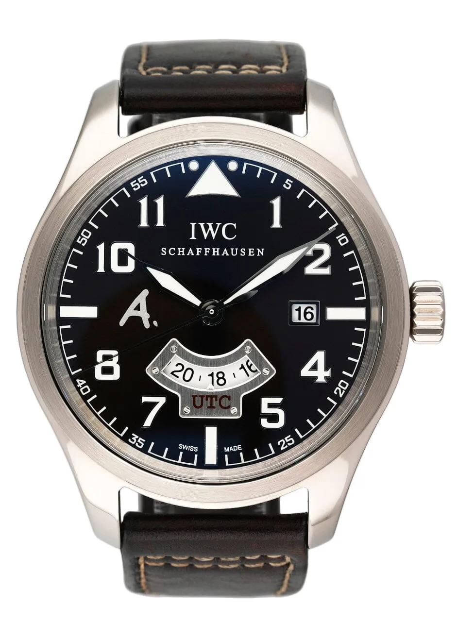 IWC Saint Exupery UTC Pilots IW326102 Brown Dial Mens Watch Box Papers