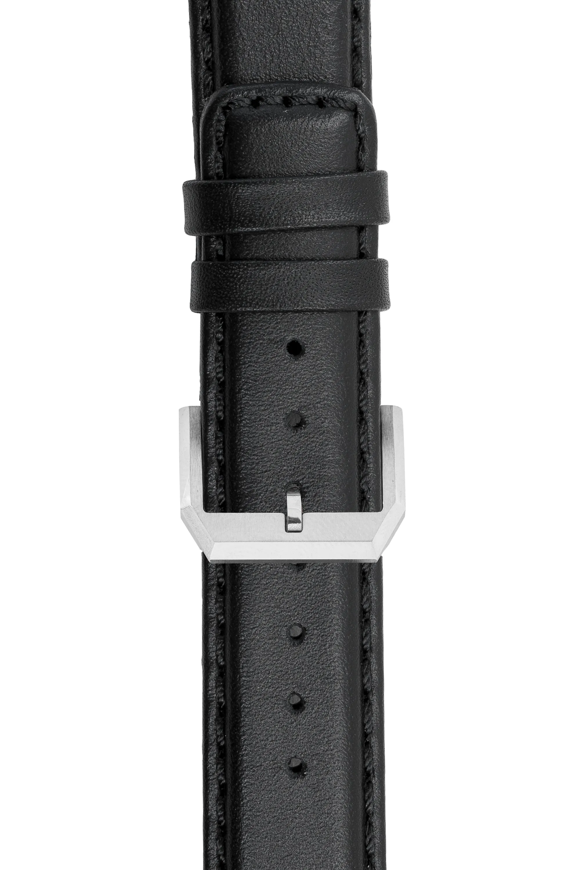 IWC-Style Calf Leather Watch Strap in BLACK