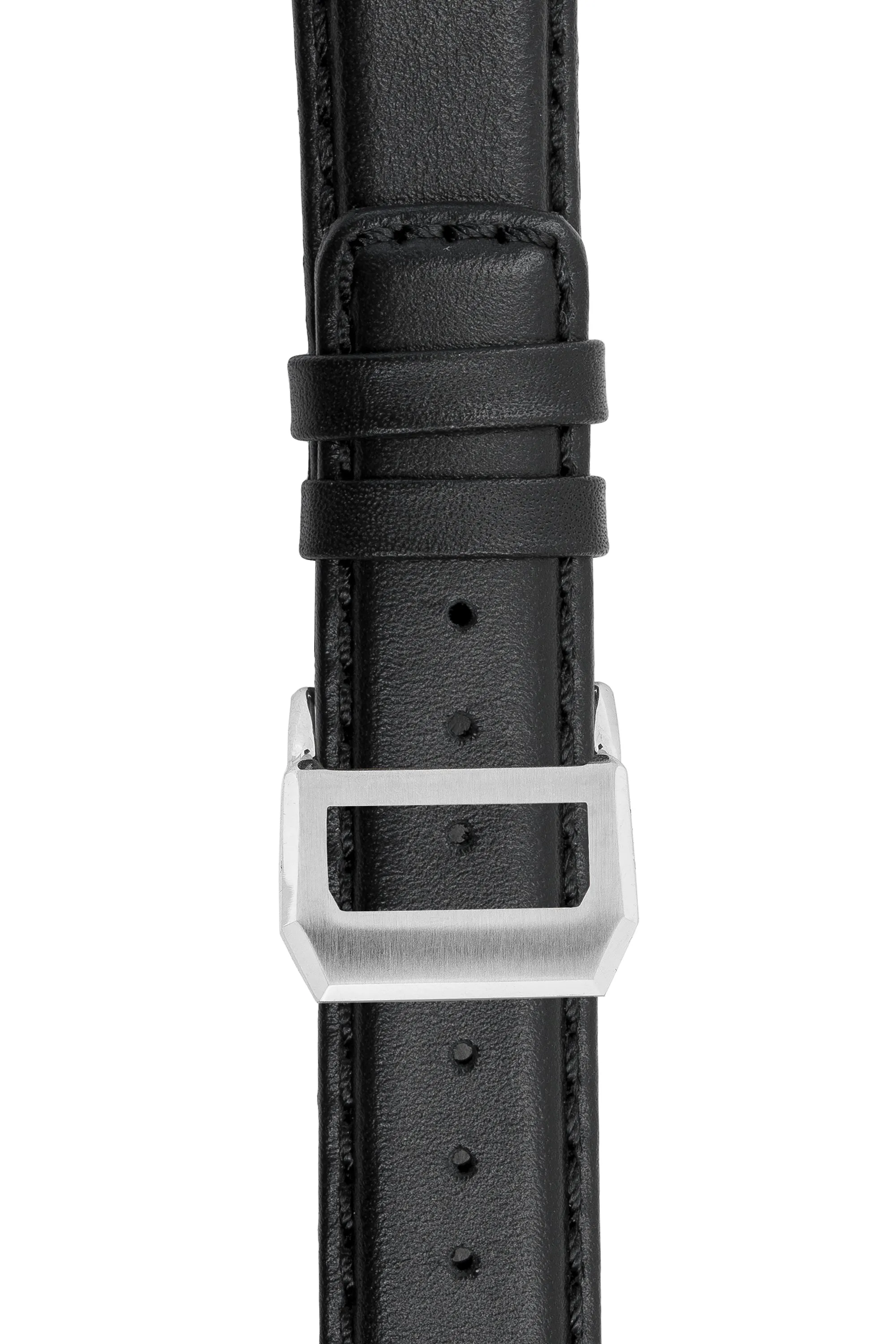 IWC-Style Calf Leather Watch Strap in BLACK