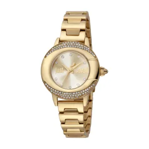 Just Cavalli Women Watch, Gold Color Case, Champagne Dial, Gold Color Stainless Steel Metal Bracelet