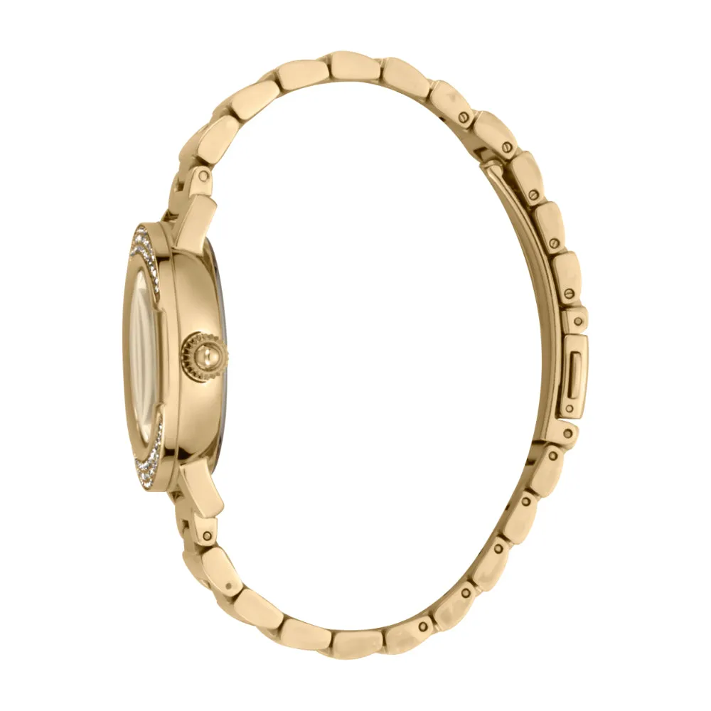 Just Cavalli Women Watch, Gold Color Case, Champagne Dial, Gold Color Stainless Steel Metal Bracelet
