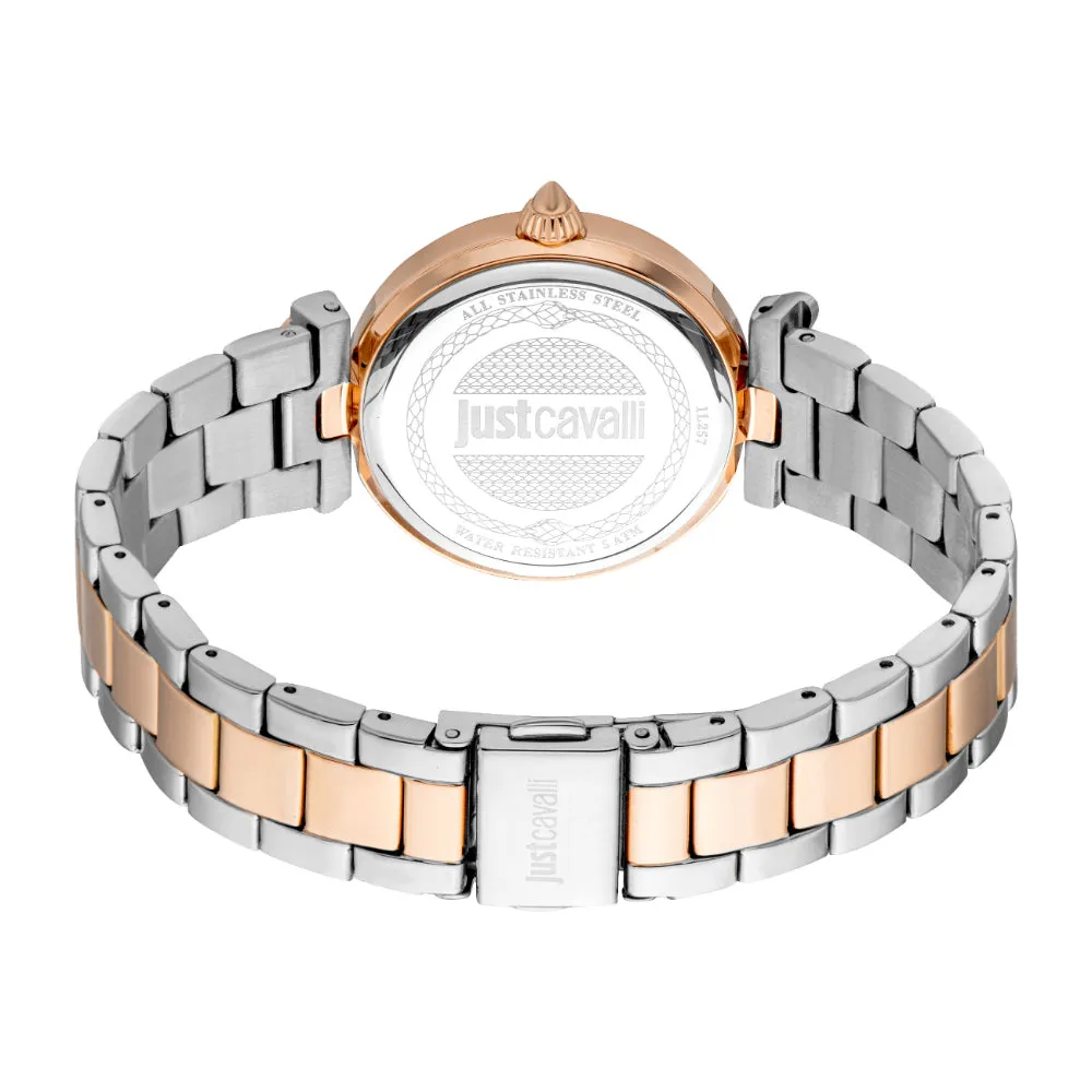 Just Cavalli Women's Rose Gold Watch with Two Tone Bracelet