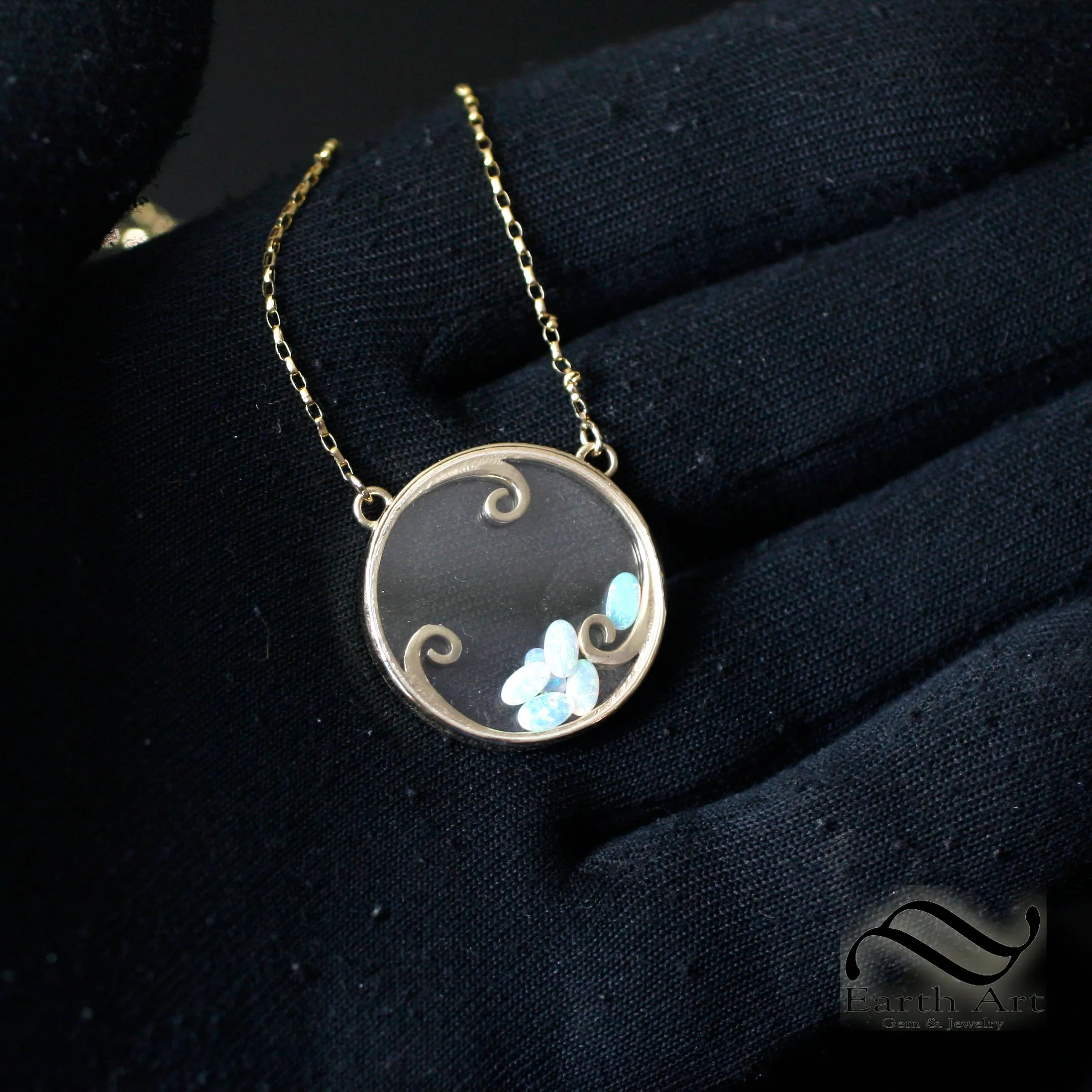 Kinetic Opal Pendant in 14k yellow gold