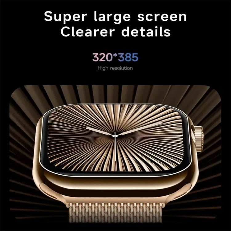 KL08 2.04 inch Color Screen Smart Watch Steel Strap, Support Bluetooth Call(Gold)