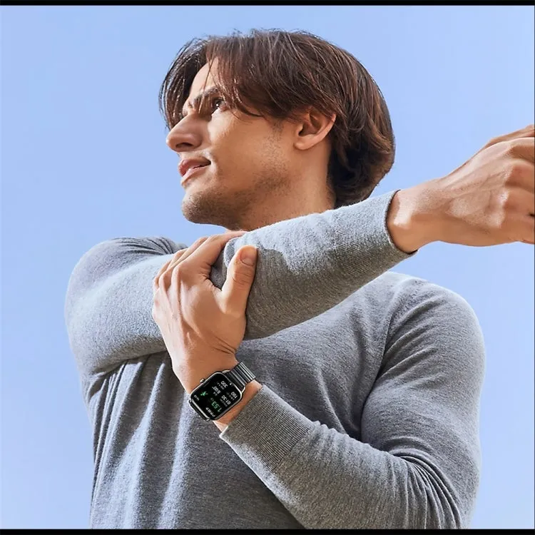 KL08 2.04 inch Color Screen Smart Watch Steel Strap, Support Bluetooth Call(Gold)