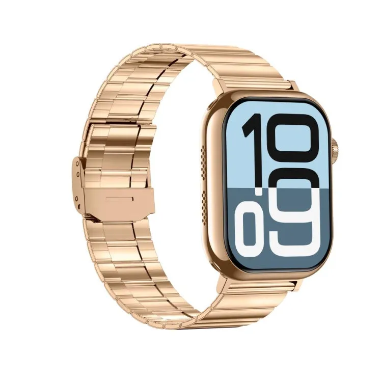 KL08 2.04 inch Color Screen Smart Watch Steel Strap, Support Bluetooth Call(Gold)