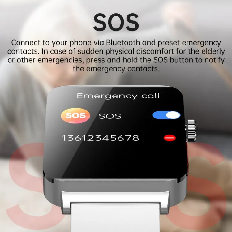 KS03 Pro 1.96 inch Color Screen Smart Watch, Support Bluetooth Call / Health Monitoring(Silver White)