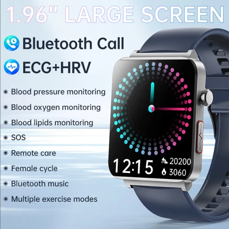 KS03 Pro 1.96 inch Color Screen Smart Watch, Support Bluetooth Call / Health Monitoring(Silver White)