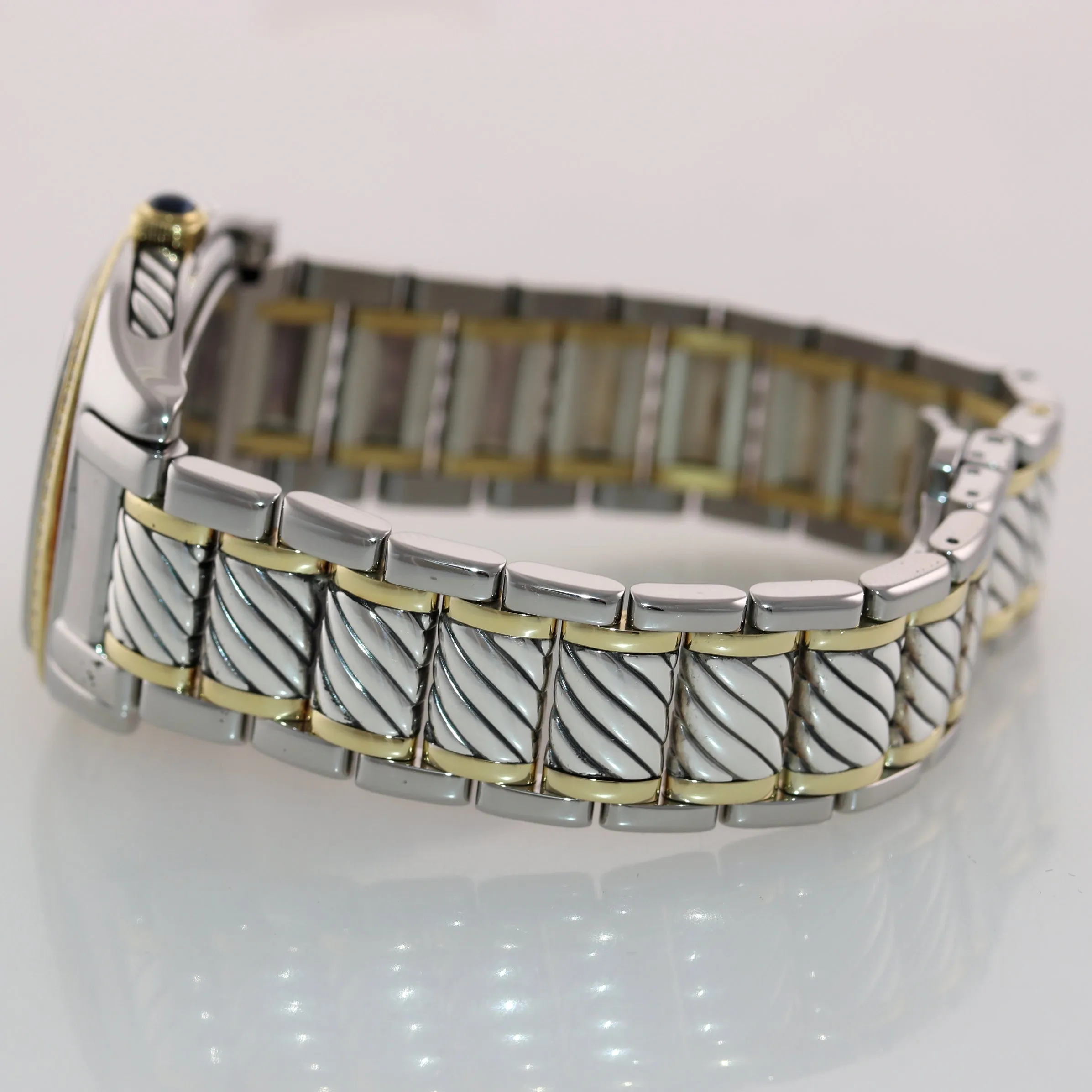 Ladies David Yurman Two Tone Chocolate Thoroughbred 32mm Diamond Watch T303-SST