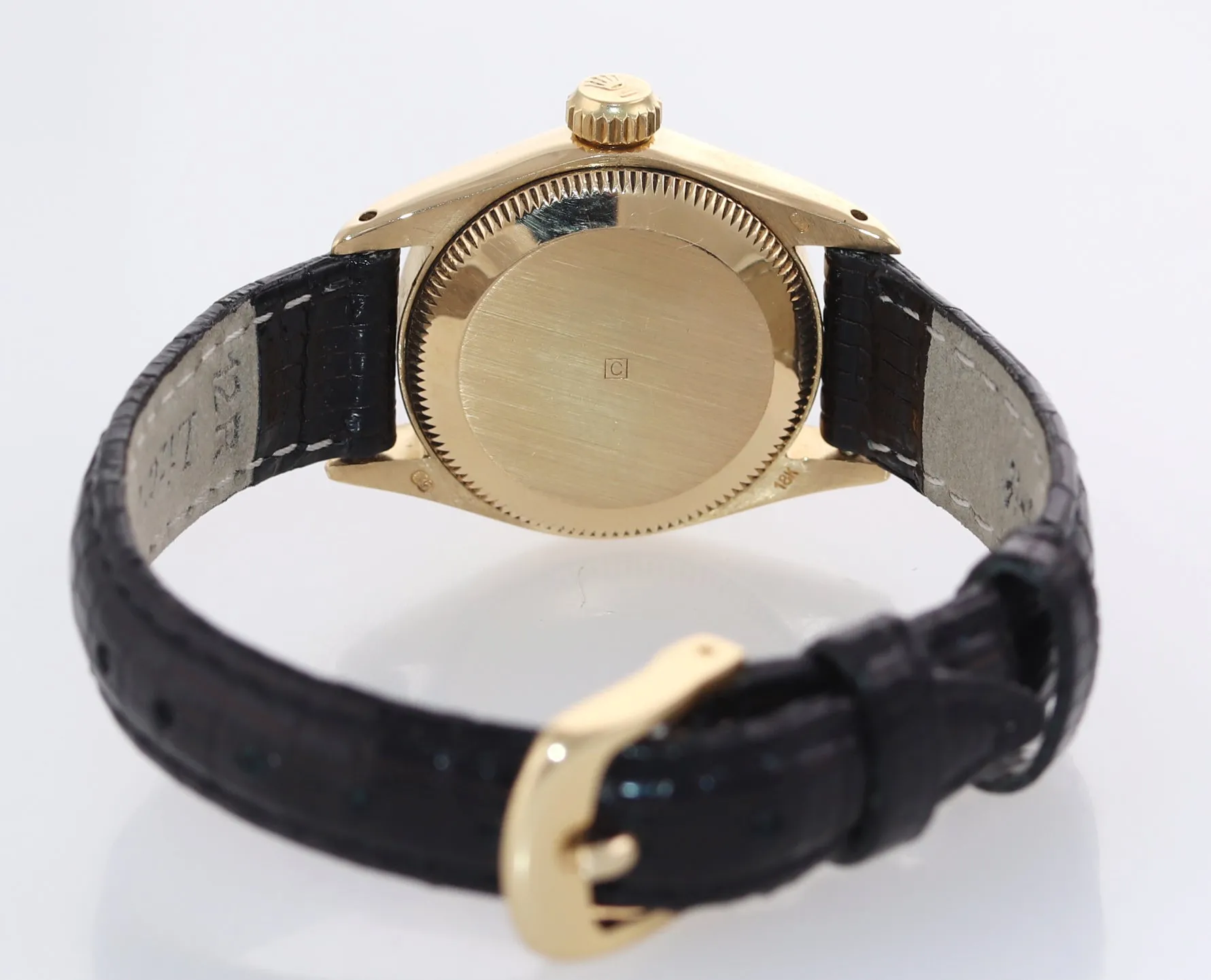 Ladies Rolex 24mm 6719 solid 14k Yellow Gold Blue Dial 6917 Watch