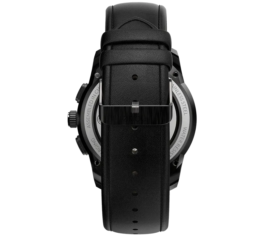 Leather NoiseFit Bluetooth-enabled Fusion Strap Black) Hybrid (Classic with Efficient returns Watch Smart