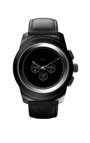 Leather NoiseFit Bluetooth-enabled Fusion Strap Black) Hybrid (Classic with Efficient returns Watch Smart
