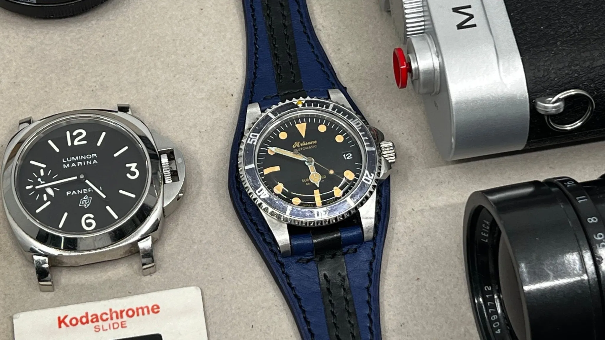 Leather Watch Band, Watch Strap, Striped Leather Watch Straps 20mm 22mm 24mm, Black Blue Watch Straps, Wristwatch Band, Christmas Gift Ideas