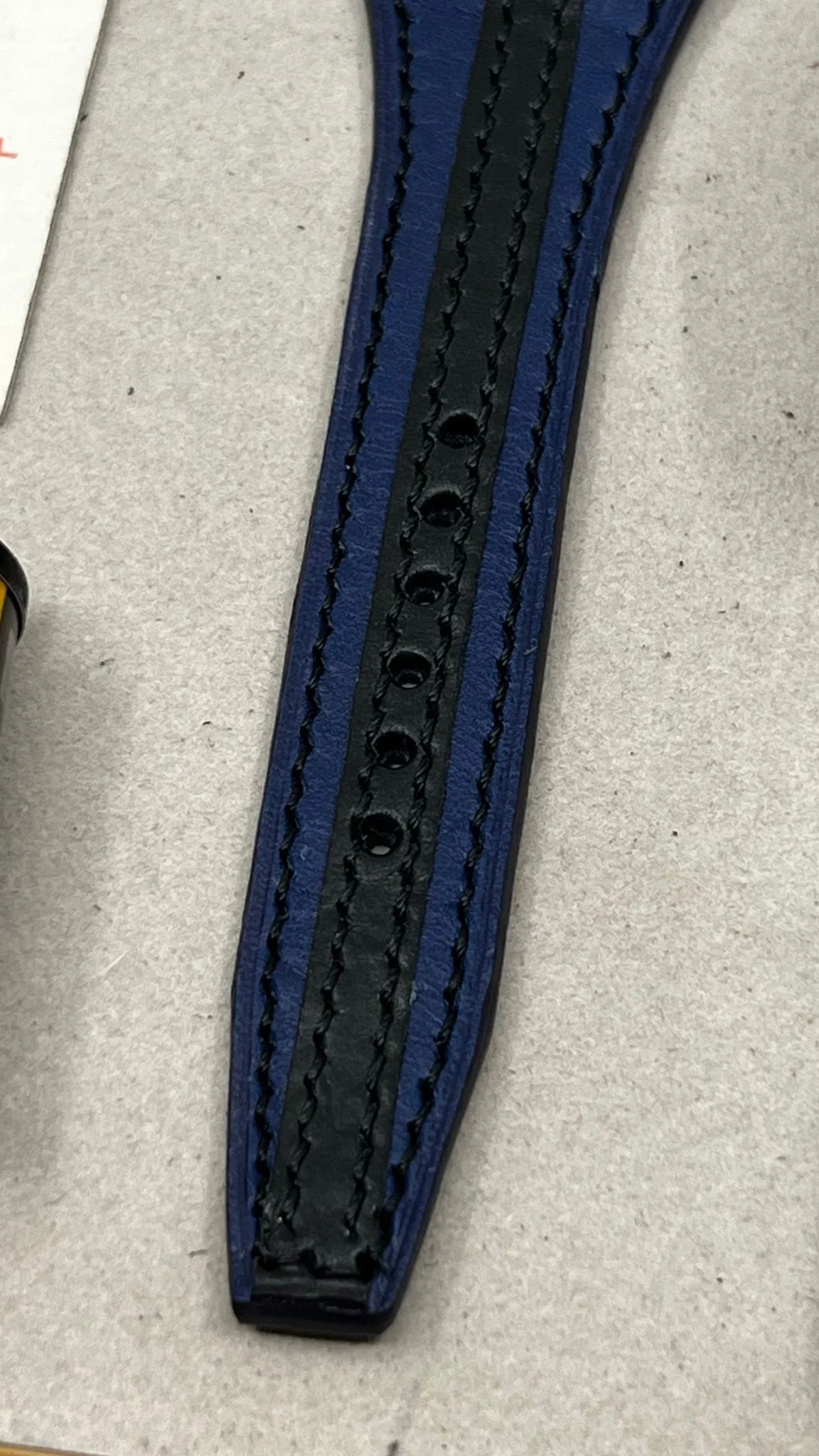 Leather Watch Band, Watch Strap, Striped Leather Watch Straps 20mm 22mm 24mm, Black Blue Watch Straps, Wristwatch Band, Christmas Gift Ideas