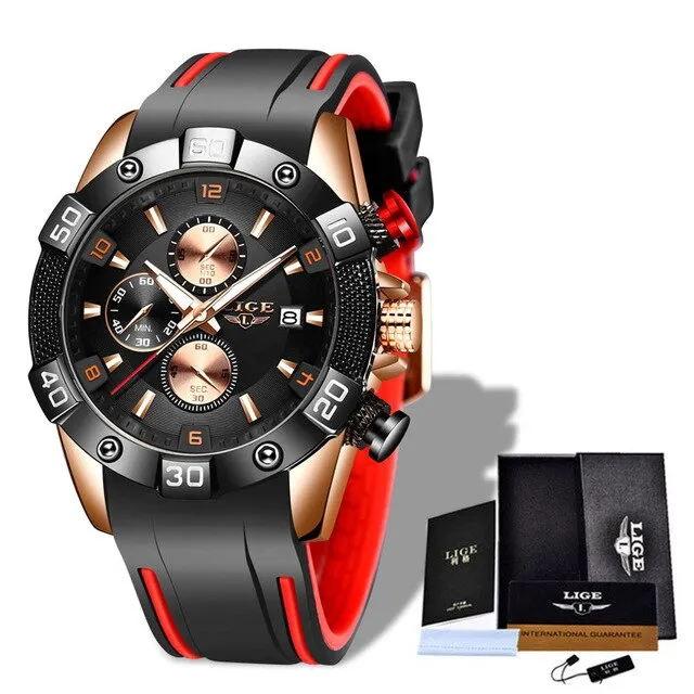 Lige Men's Business Chronograph Quartz Wrist Watch