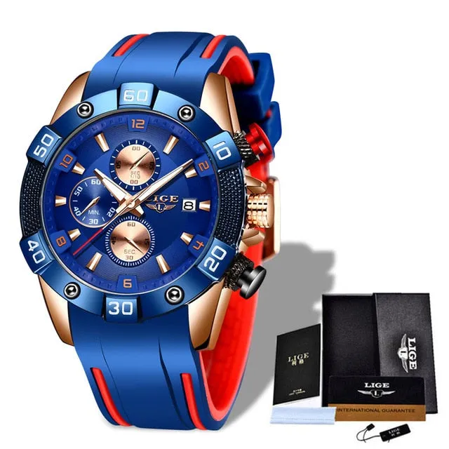 Lige Men's Business Chronograph Quartz Wrist Watch