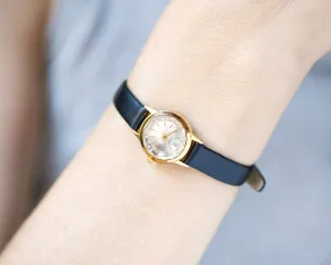 Limited edition chic women watch gold plated Seagull, minimalist wristwatch for women, angular cover watch jewelry gift, new leather band