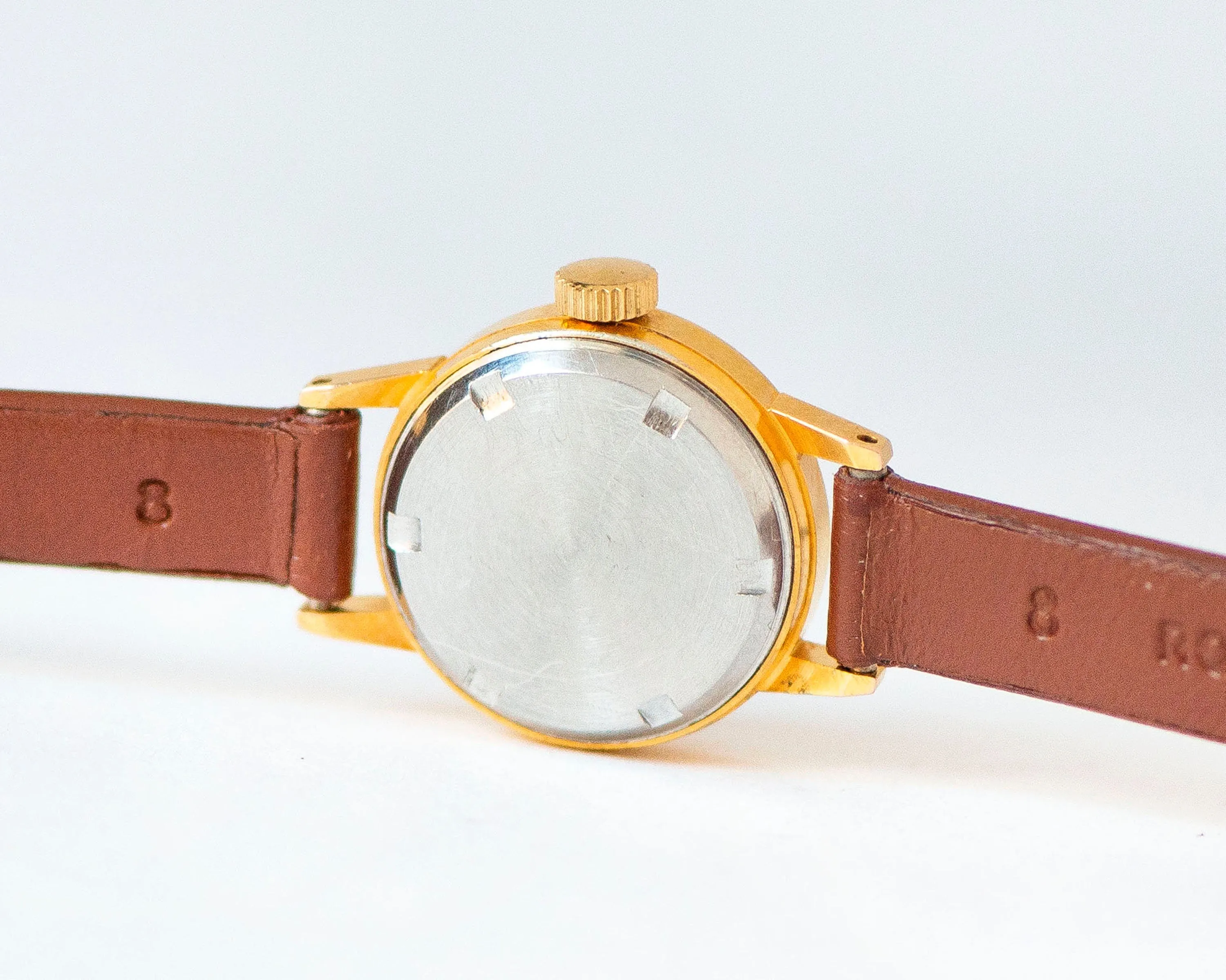 Limited edition wristwatch gold plated Seagull, retro women watch minimalist jewelry gift, petite watch vintage, new premium leather strap