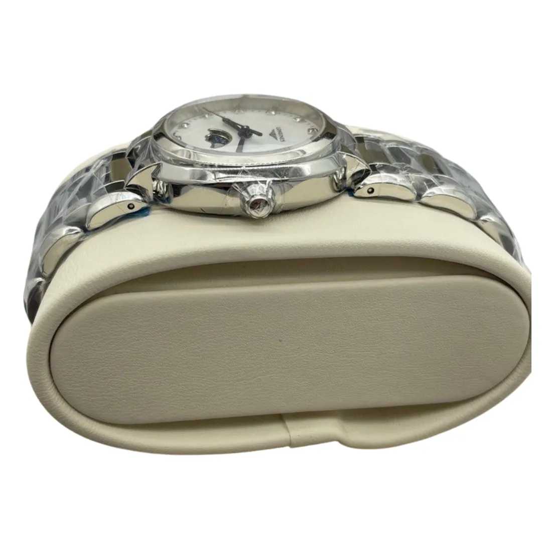 Longines PrimaLuna Moonphase 30.5mm Quartz White Mother of Pearl Diamond Dial Watch L8.115.4.87.6