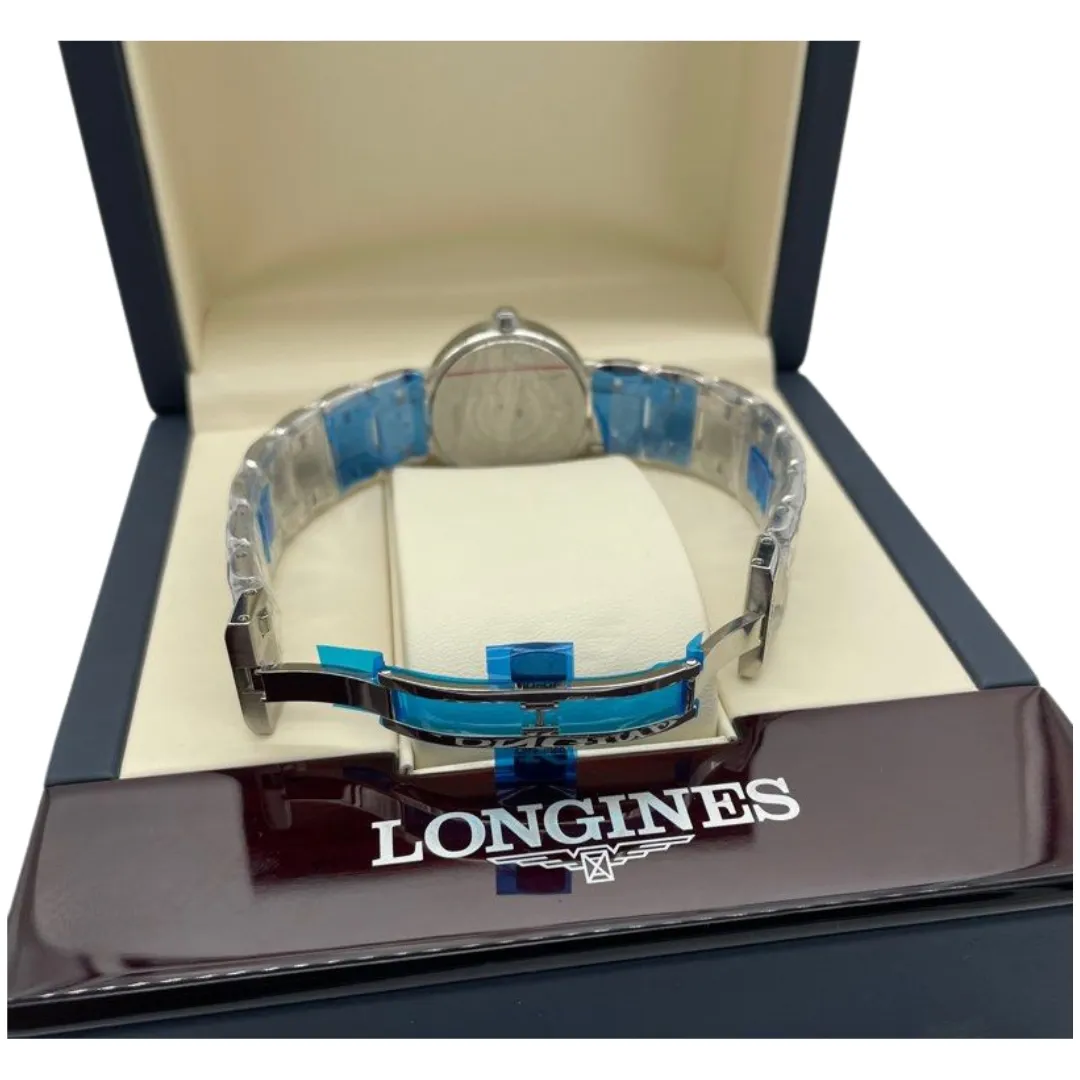 Longines PrimaLuna Moonphase 30.5mm Quartz White Mother of Pearl Diamond Dial Watch L8.115.4.87.6