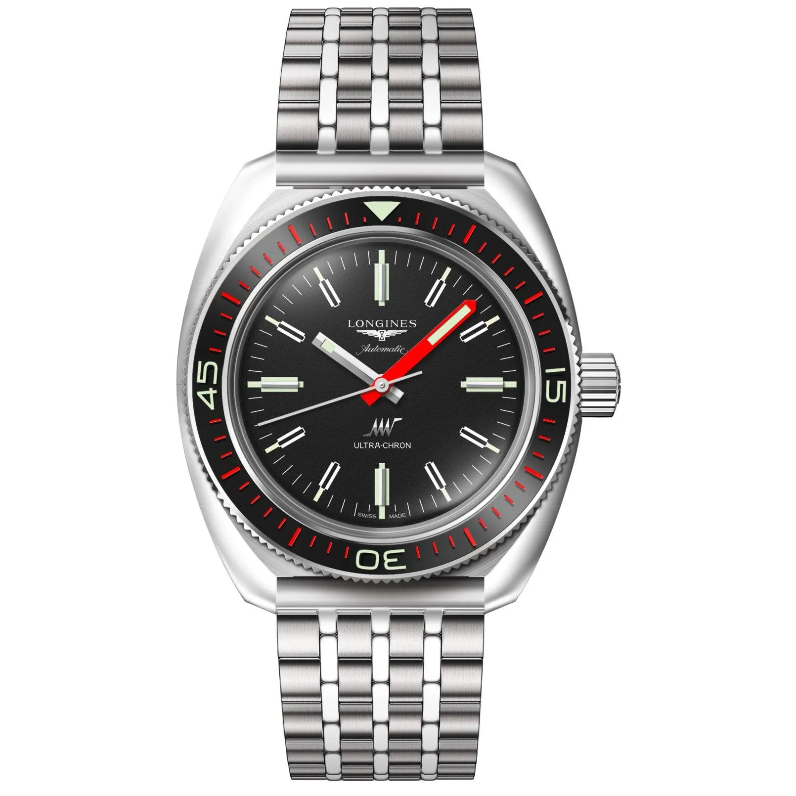 Longines Ultra-Chron Box Edition 43mm Watch Automatic Black Steel L2.836.4.52.9