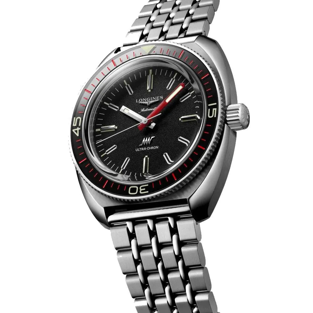 Longines Ultra-Chron Box Edition 43mm Watch Automatic Black Steel L2.836.4.52.9