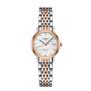 LONGINES WATCH THE LONGLES ELEGANT COLLECTION 25.5MM MOTHERPERLA DIAMANTI Automatic steel and gold 18kt L4.309.5.87.7