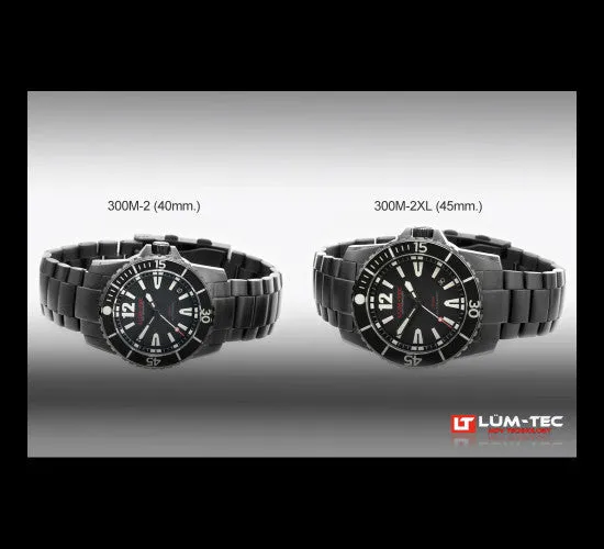 LUM-TEC 300M-2 and M-2XL Black PVD Watch