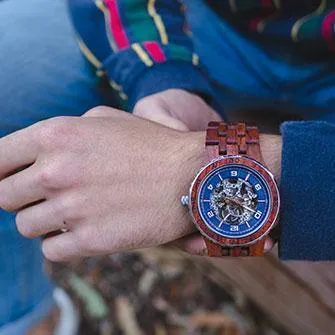 Men's Wood Watch Kosso Premium Self-Winding Transparent Body