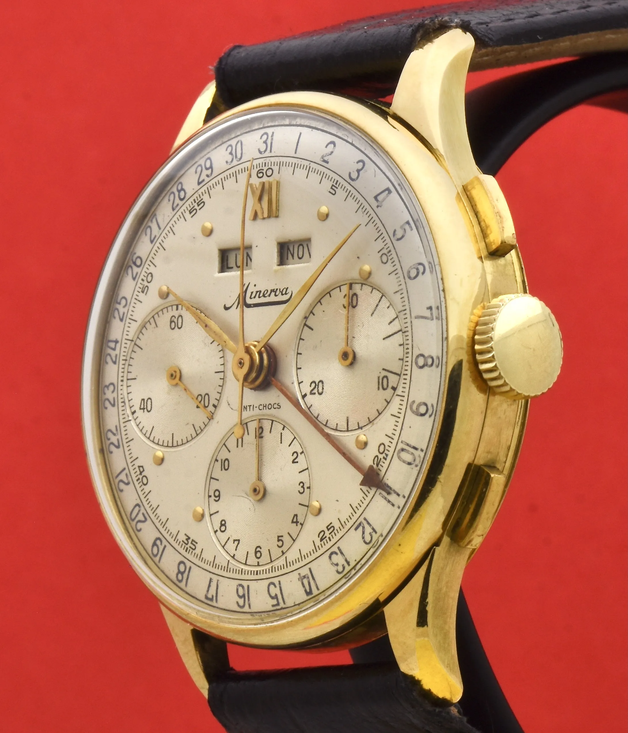 Minerva Triple Calendar Chronograph