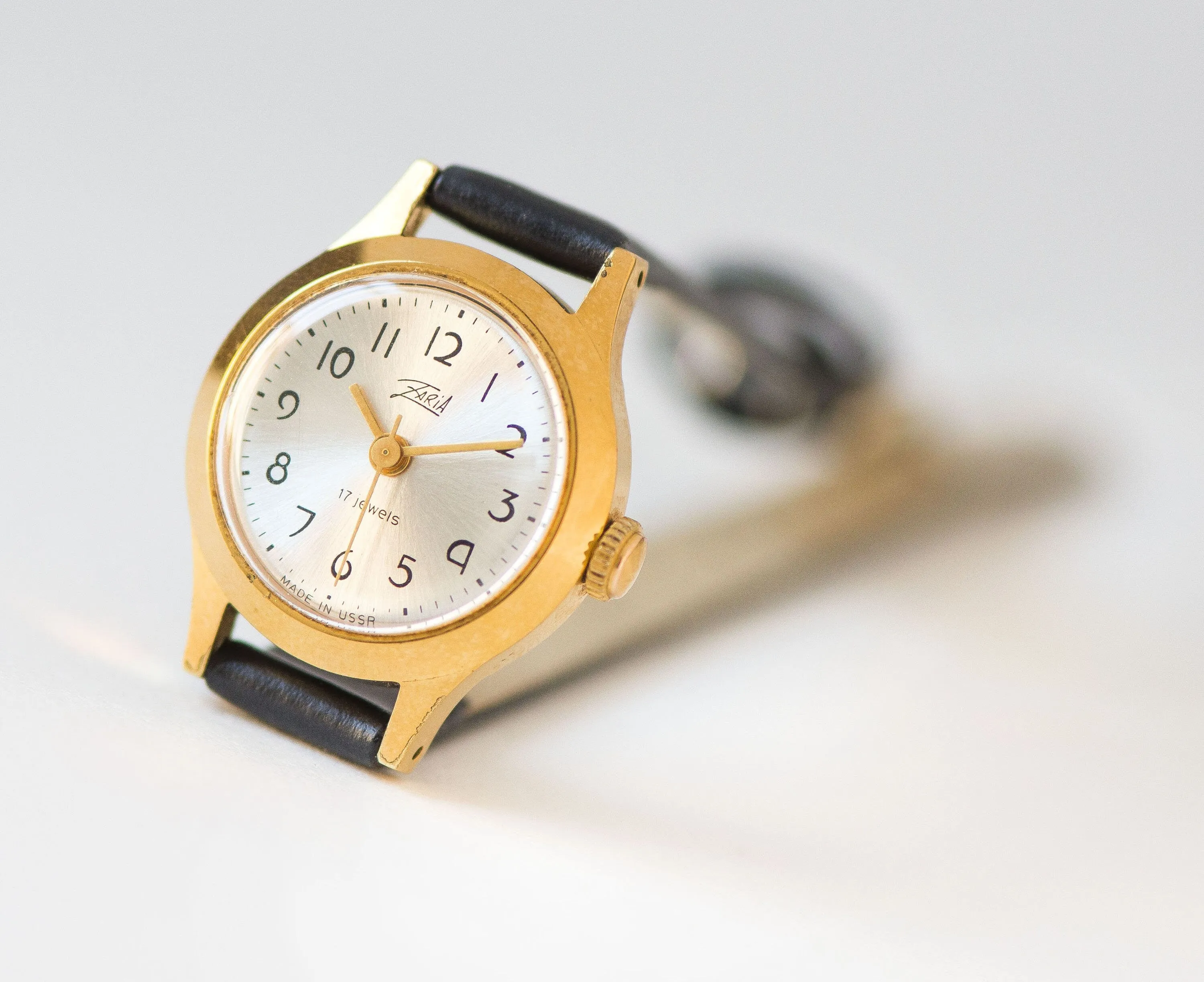 Minimalist women watch gold plated Dawn, Arabic numerals lady watch, preppy watch delicate gift jewelry classic, new premium leather strap