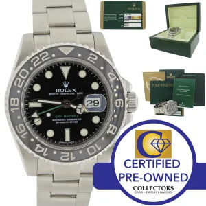 MINT 2011 PAPERS Rolex GMT Master II 116710 Steel Ceramic 40mm Black Watch Box