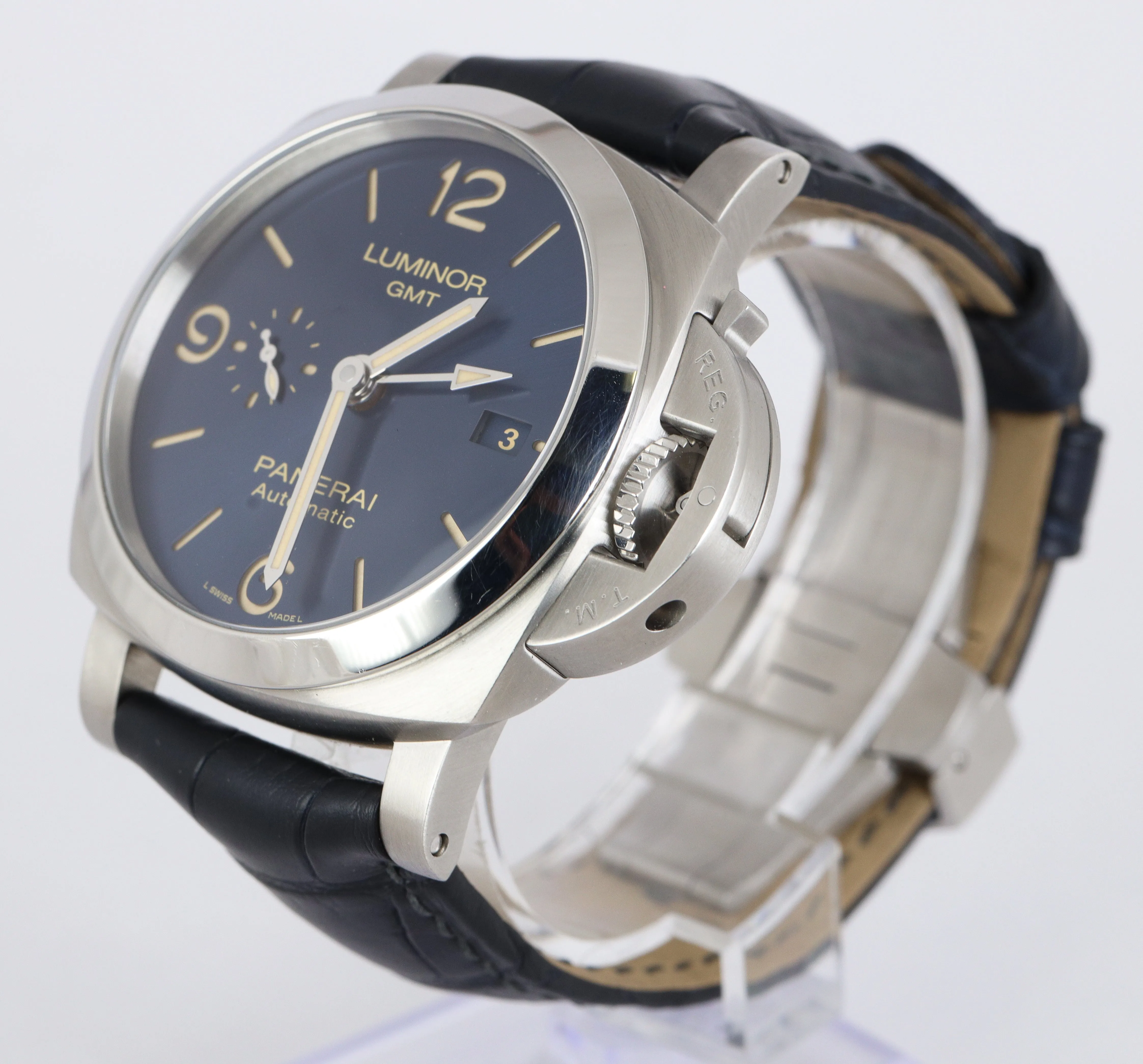 MINT 2019 Panerai Luminor 1950 GMT Blue PAM 1033 Stainless 44mm Date PAM01033