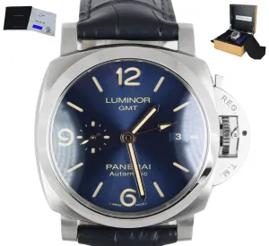 MINT 2019 Panerai Luminor 1950 GMT Blue PAM 1033 Stainless 44mm Date PAM01033