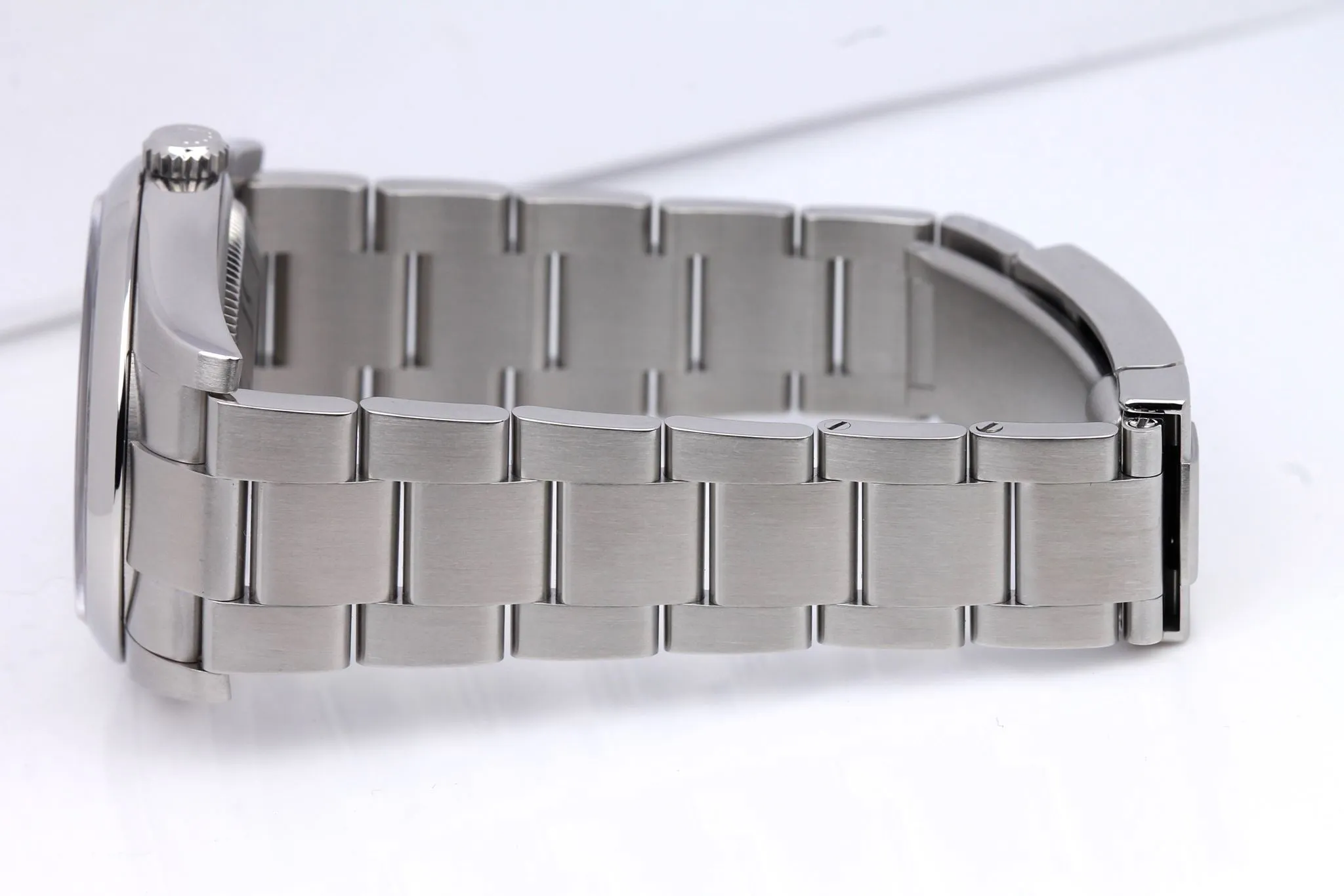 MINT 2019 Rolex Oyster Perpetual 116000 36mm Gray Rhodium Stainless Steel Watch