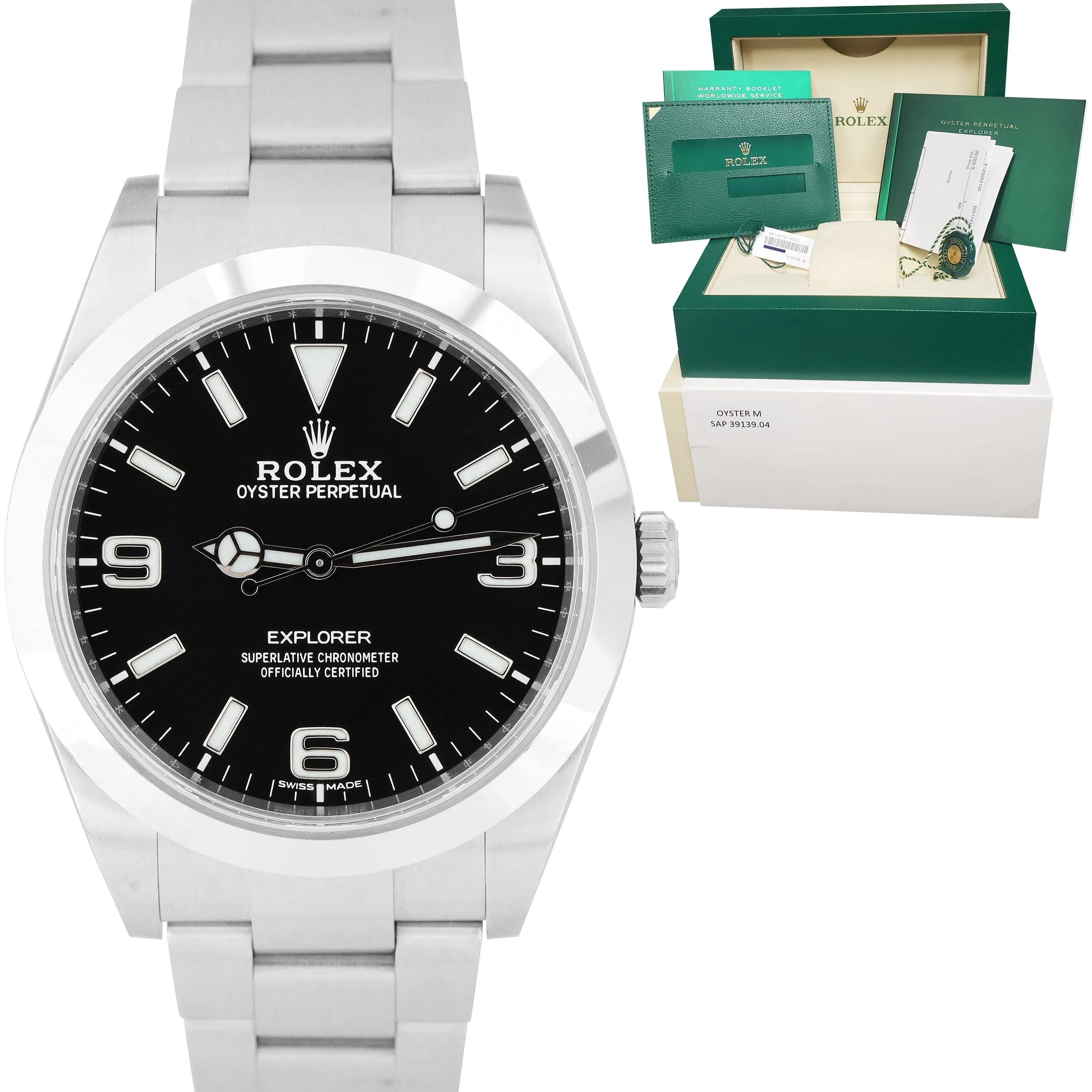 MINT 2020 Rolex Explorer 39mm Black 3-6-9 Stainless Steel MK2 Watch 214270 B P