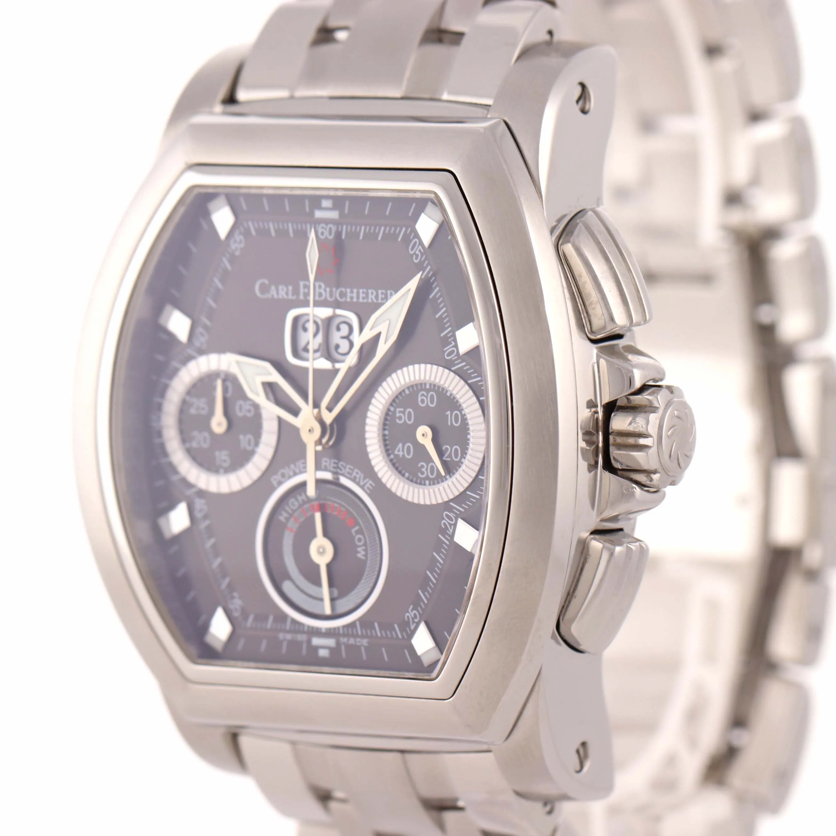 MINT Carl F. Bucherer Patravi T-Graph 10615.08 Steel Chronograph Date Watch D8