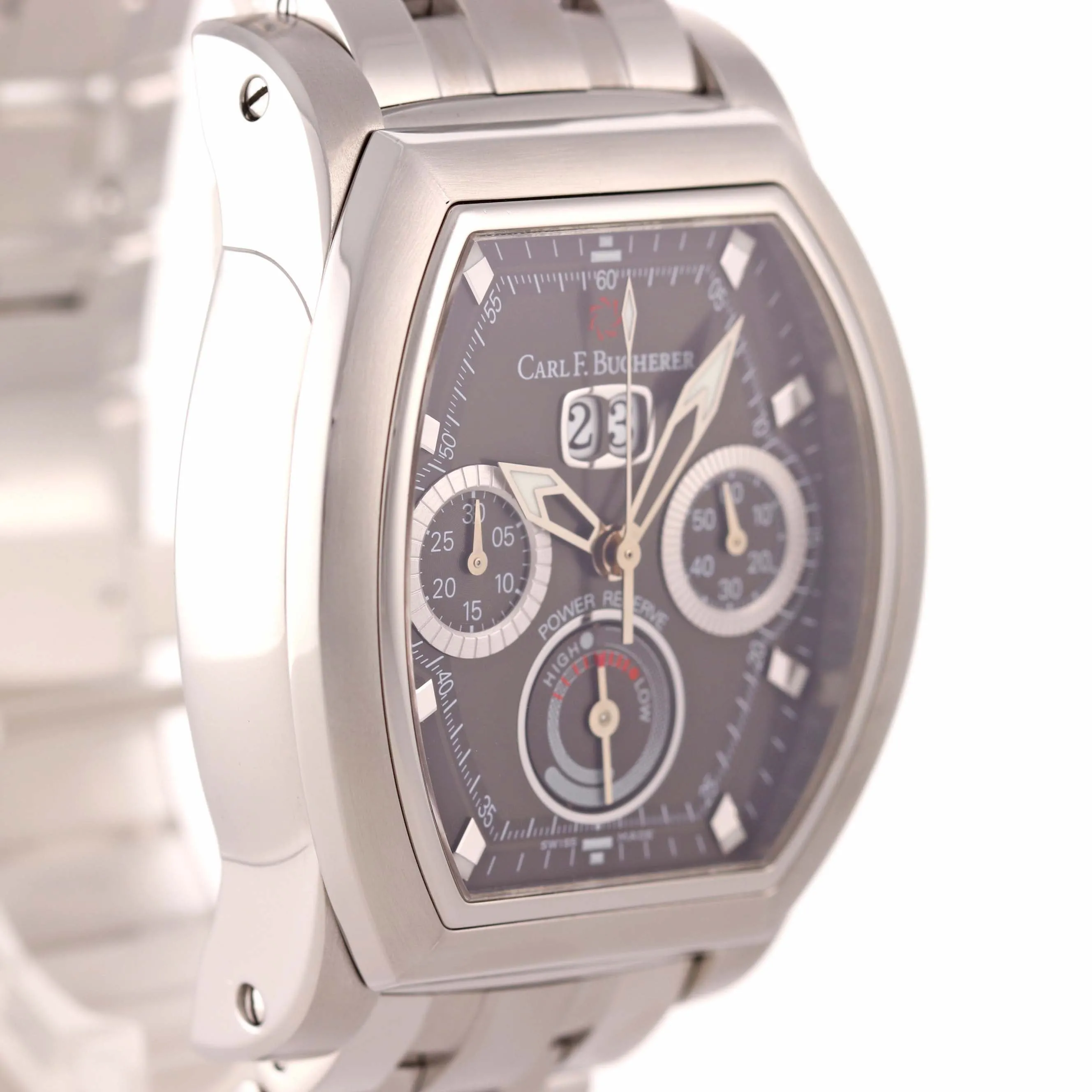 MINT Carl F. Bucherer Patravi T-Graph 10615.08 Steel Chronograph Date Watch D8
